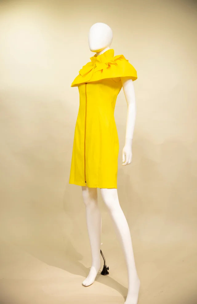 Samuel Dong's Cape Ruffle Dress