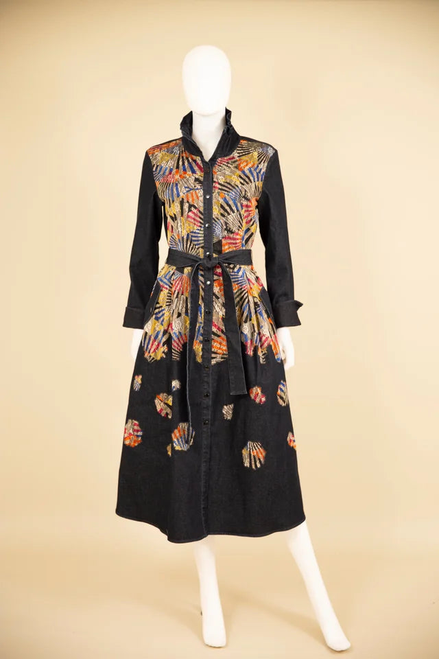 Samuel Dong's Demin Laser Embroidery Dress