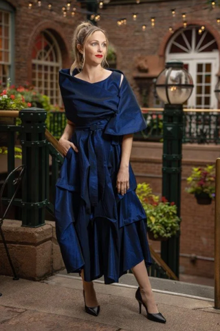 Samuel Dongs Belted Bustled Maxi Dress (11 Color Options)