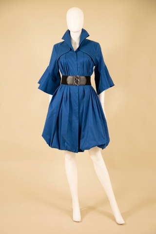 Samuel Dong Ruffle Bubble Coat Dress
