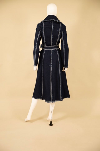 Samuel Dong Denim A-Line Fortress Coat Dress