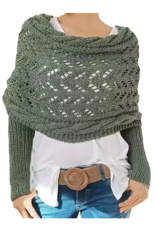 Wrap Sleeve Scarf Sweater