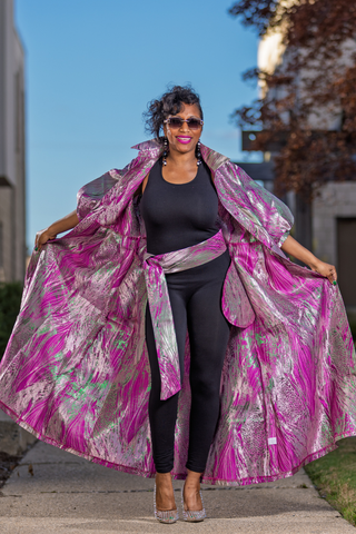 Electric Orchid Brocade Maxi