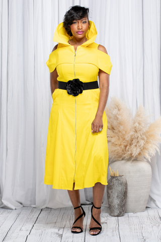 Samuel Dong's Cold Shoulder Dress (3 Color Options)