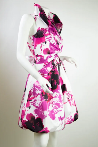 Samuel Dong's Print Double Collared Bubble Dress (1) (17 Color Options)