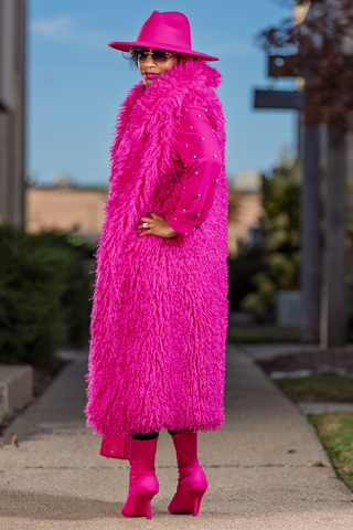 Glam Luxe Shag Maxi Vest