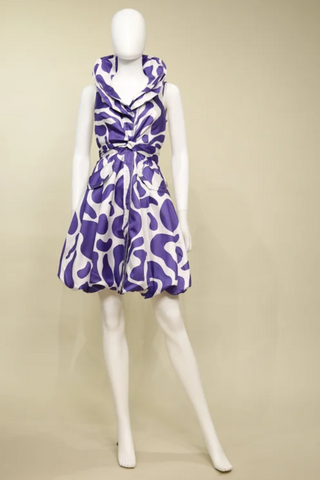 Samuel Dong's Print Double Collared Bubble Dress (1) (17 Color Options)
