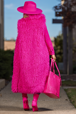 Glam Luxe Shag Maxi Vest