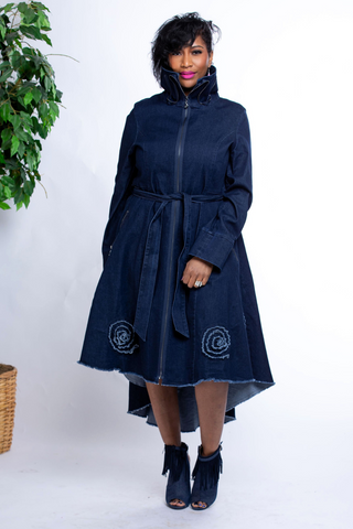 Samuel Dong's High-low Denim Coat Dress