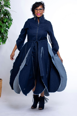 Samuel Dong's Tulip Denim Coat Dress