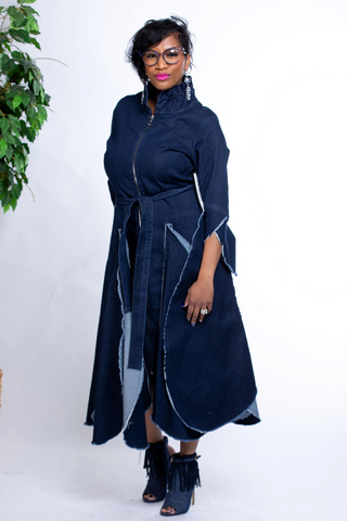 Samuel Dong's Tulip Denim Coat Dress