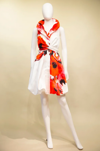 Samuel Dong's Print Double Collared Bubble Dress (1) (17 Color Options)