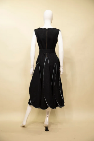 Samuel Dong's Tulip Denim Ruffle Dress