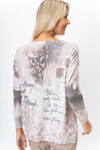 Leopard Script Sweater