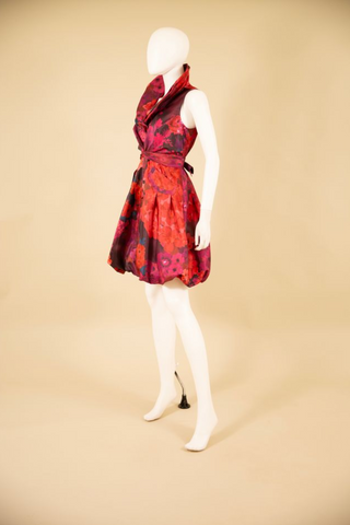 Samuel Dongs Printed Double Collar Bubble Dress Deeps, Darks, & Bolds (3 Color Options)