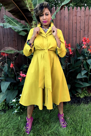 Samuel Dong's Empire Tie Waist Dress (2 Color Options)