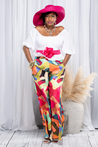 Samuel Dong's Printed Palazzo Pant (8 Color Options)