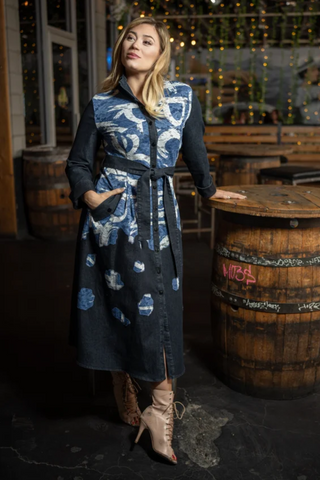 Samuel Dong's Demin Laser Embroidery Dress