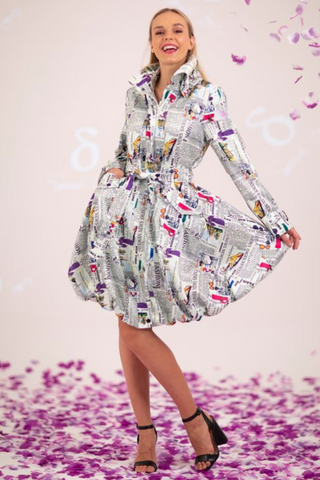 Samuel Dong's Printed Bubble Coat Dress - (19 Options)