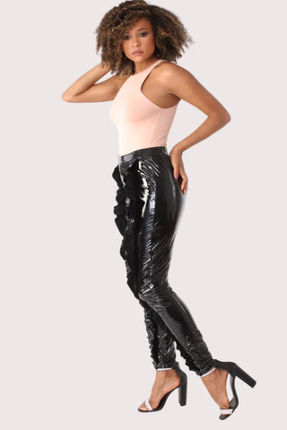 Slick Ruffle Leggings
