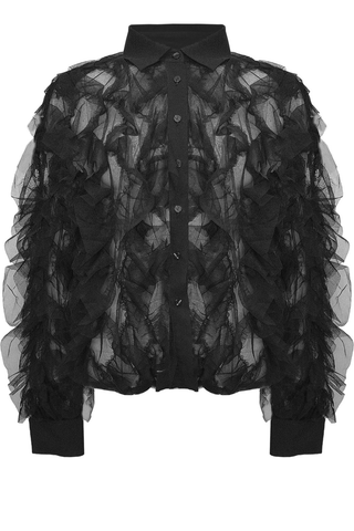 Black Orchid Ruffle Blouse