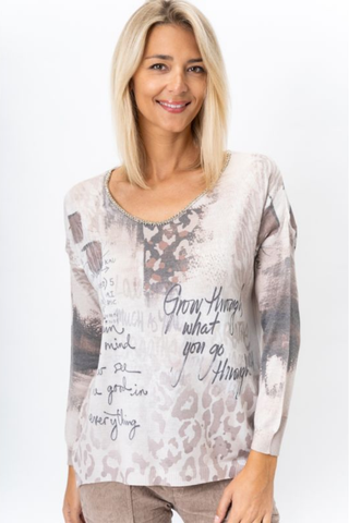Leopard Script Sweater