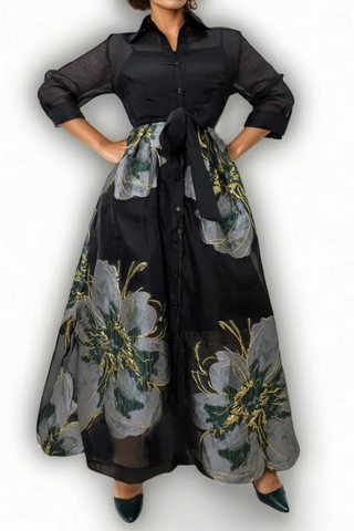 Metallic Eclipse Brocade Maxi
