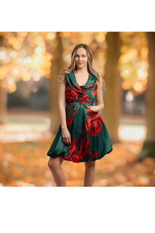 Samuel Dongs Printed Double Collar Bubble Dress Deeps, Darks, & Bolds (3 Color Options)