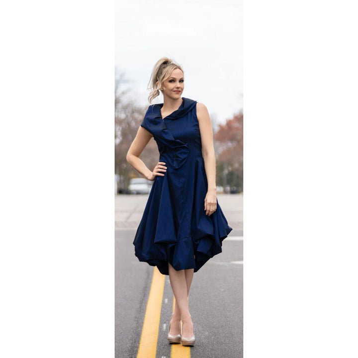 Samuel Dong Bubble Dress w/ Assymetrical Bottom