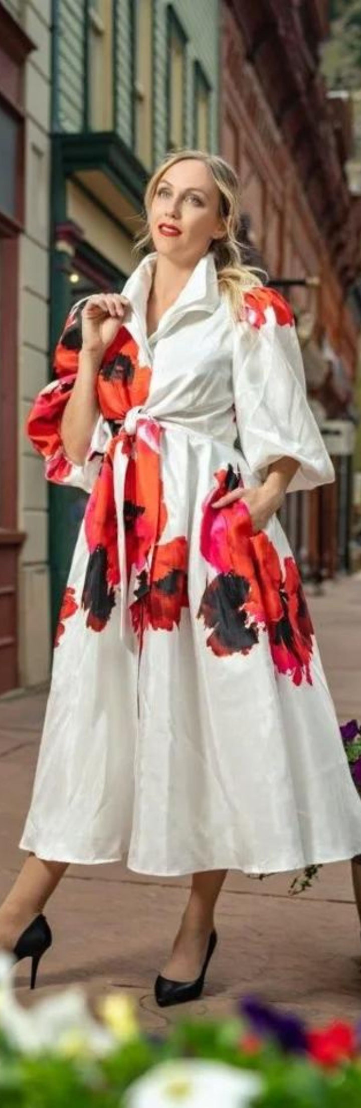 Samuel Dong Floral Bubble Dress