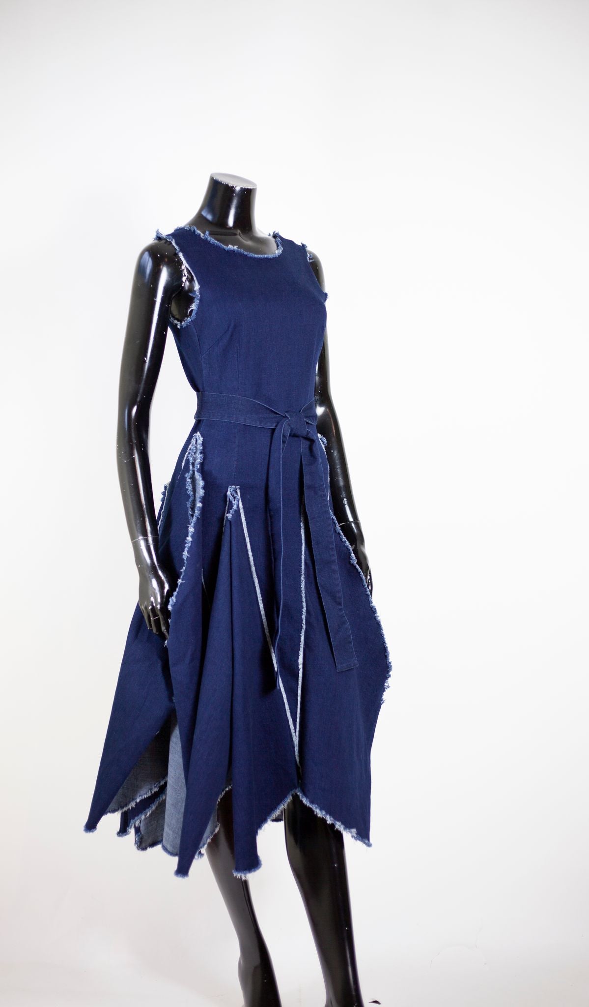 Samuel Dong's Tulip Denim Ruffle Dress